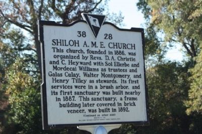 Shiloh A.M.E. Church Marker. Click for full size. Shiloh A.M.E. Church Marker image. Click for full size.