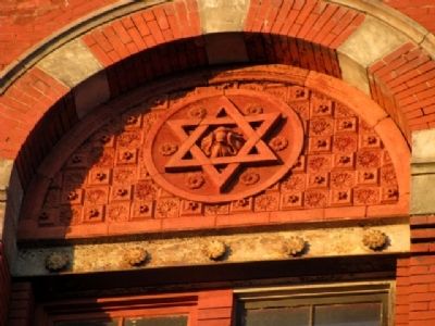 Six-Pointed Star Detail on Former Clyffside Brewery image. Click for full size.