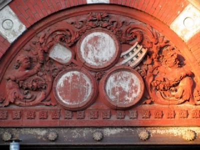 Whimsical Detail Including Beer Barrels on Former Clyffside Brewery image. Click for full size.