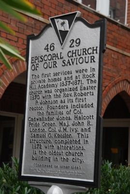 Episcopal Church of Our Saviour Marker. Click for full size. Episcopal Church of Our Saviour Marker image. Click for full size.