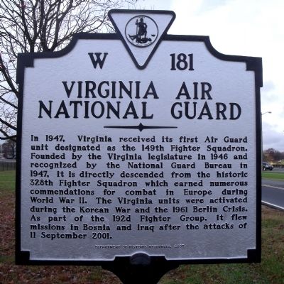 Virginia Air National Guard Marker image. Click for full size.