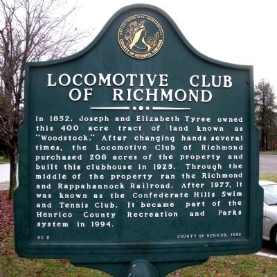 Locomotive Club of Richmond Marker image. Click for full size.