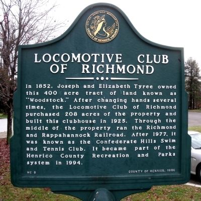 Locomotive Club of Richmond Marker image. Click for full size.