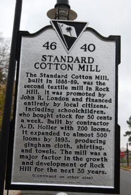 Standard Cotton Mill / Highland Park Manufacturing Co. Marker. Click for full size. Standard Cotton Mill / Highland Park Manufacturing Co. Marker image. Click for full size.