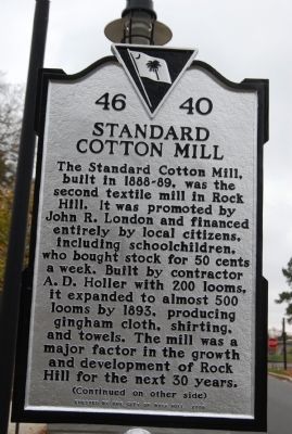 Standard Cotton Mill / Highland Park Manufacturing Co. Marker image. Click for full size.