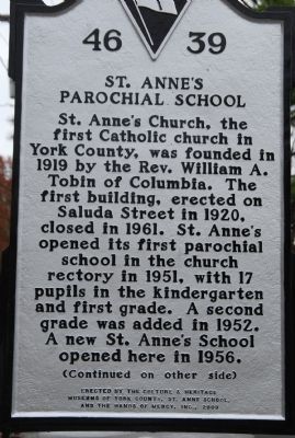 St. Anne's Parochial School Marker. Click for full size. St. Anne's Parochial School Marker image. Click for full size.