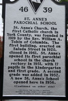 St. Anne's Parochial School Marker image. Click for full size.