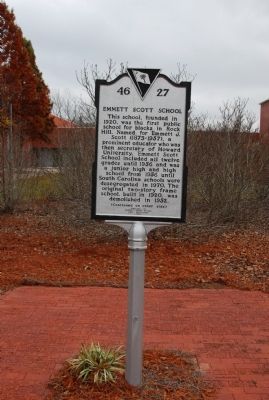 Emmett Scott School Marker. Click for full size. Emmett Scott School Marker image. Click for full size.