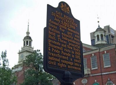 Gay Rights Demonstrations Marker. Click for full size. Gay Rights Demonstrations Marker image. Click for full size.