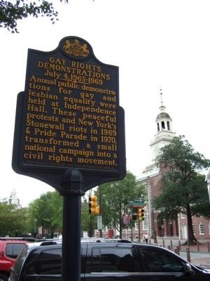 Gay Rights Demonstrations Marker. Click for full size. Gay Rights Demonstrations Marker image. Click for full size.