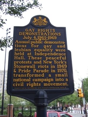 Gay Rights Demonstrations Marker. Click for full size. Gay Rights Demonstrations Marker image. Click for full size.