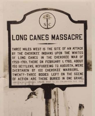 Original Long Canes Massacre Marker image. Click for full size.