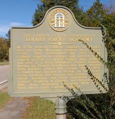 The Church of the Purification Locust Grove Academy Marker. Click for full size. The Church of the Purification Locust Grove Academy Marker image. Click for full size.