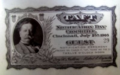 Taft Ticket on Marker image. Click for full size.
