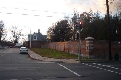 St. Elizabeths Hospital Marker - on the corner wall, to the right of the traffic signal. image. Click for full size.