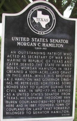 United States Senator Morgan C. Hamilton Marker. Click for full size. United States Senator Morgan C. Hamilton Marker image. Click for full size.