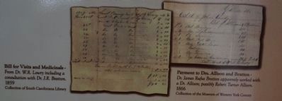Bills for Visits and Medicinals / Payment to Drs. Allison and Bratton. Click for full size. Bills for Visits and Medicinals / Payment to Drs. Allison and Bratton image. Click for full size.