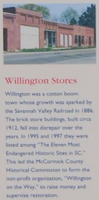 Willington Marker -<br>Willington Stores. Click for full size. Willington Marker -<br>Willington Stores image. Click for full size.