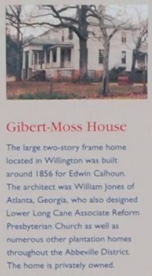 Willington Marker -<br>Gibert-Moss House image. Click for full size.