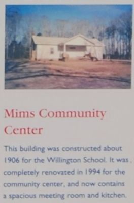 Willington Marker -<br>Mims Community Center. Click for full size. Willington Marker -<br>Mims Community Center image. Click for full size.