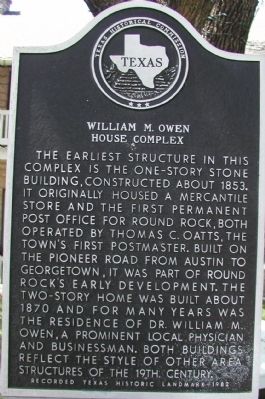 William M. Owen House Complex Marker image. Click for full size.