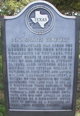 Pond Springs Cemetery Marker image. Click for full size.