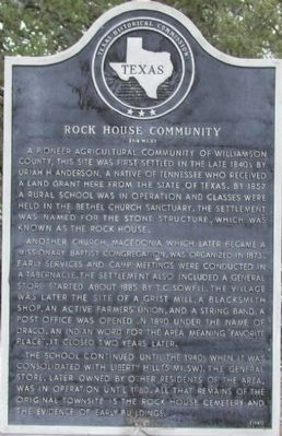 Rock House Community Marker. Click for full size. Rock House Community Marker image. Click for full size.