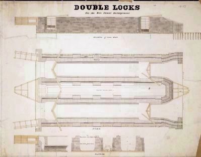 Enlarged Erie Canal Lock 23 Marker - Double Lock Detail image. Click for full size.