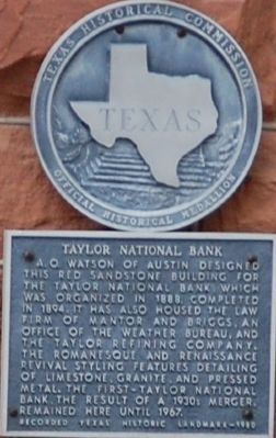 Taylor National Bank Marker. Click for full size. Taylor National Bank Marker image. Click for full size.
