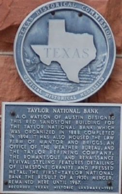 Taylor National Bank Marker image. Click for full size.