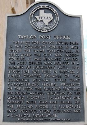 Taylor Post Office Marker image. Click for full size.