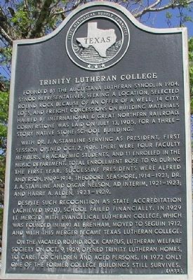 Trinity Lutheran College Marker image. Click for full size.