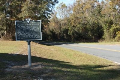 Walnut Grove Church Marker, looking north along Landsdowne Road (State Road 38-92) image. Click for full size.