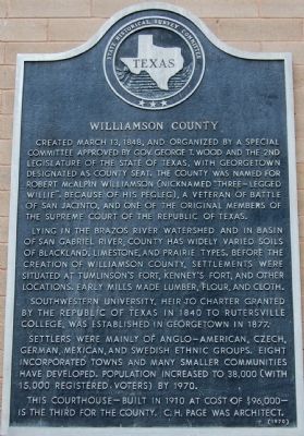 Williamson County Marker image. Click for full size.