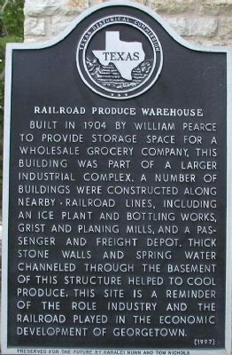Railroad Produce Warehouse Marker. Click for full size. Railroad Produce Warehouse Marker image. Click for full size.