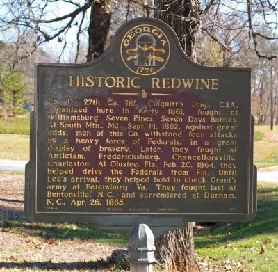 Historic Redwine Marker image. Click for full size.