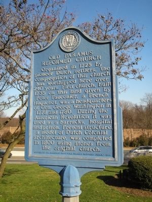 Old Paramus Reformed Church Marker image. Click for full size.