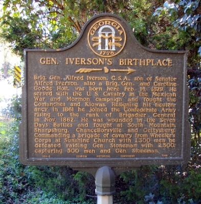 Gen. Iversons Birthplace Marker image. Click for full size.