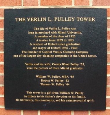The Verlin L. Pulley Tower Marker image. Click for full size.
