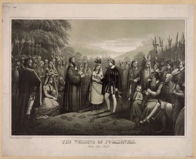 The wedding of Pocahontas with John Rolfe. Click for full size. The wedding of Pocahontas with John Rolfe image. Click for full size.