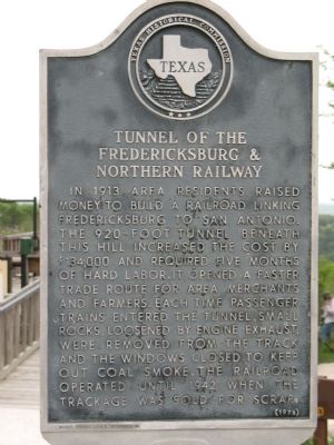 Tunnel of the Fredricksburg & Northern Railway Marker image. Click for full size.