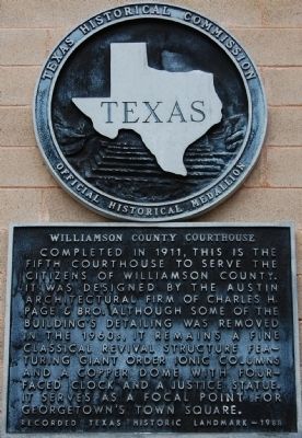 Williamson County Courthouse Marker. Click for full size. Williamson County Courthouse Marker image. Click for full size.