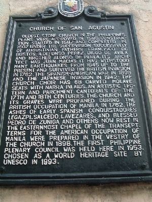 Church of San Agustin Marker image. Click for full size.