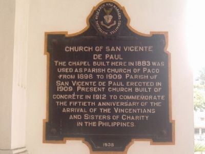 Church of San Vicente de Paul Marker image. Click for full size.