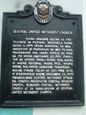 Central United Methodist Church Marker image. Click for full size.