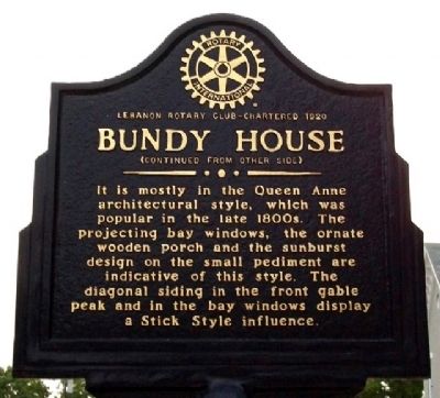 Bundy House Marker (Side B). Click for full size. Bundy House Marker (Side B) image. Click for full size.