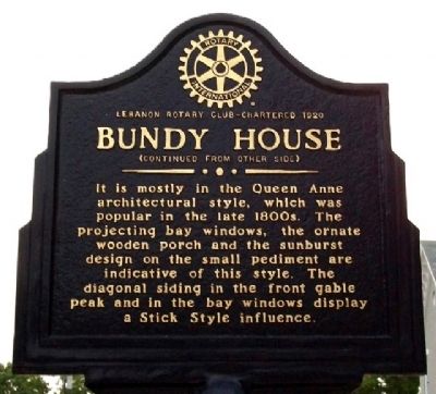 Bundy House Marker (Side B) image. Click for full size.