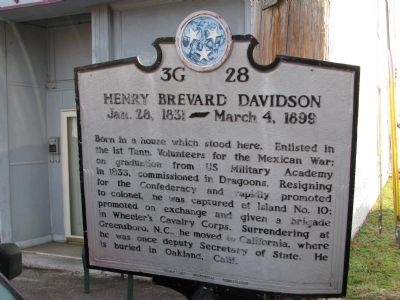 Henry Brevard Davidson Marker. Click for full size. Henry Brevard Davidson Marker image. Click for full size.