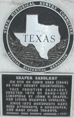 Shafer Saddlery Marker image. Click for full size.