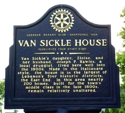 Van Sickle House Marker (Side B) image. Click for full size.